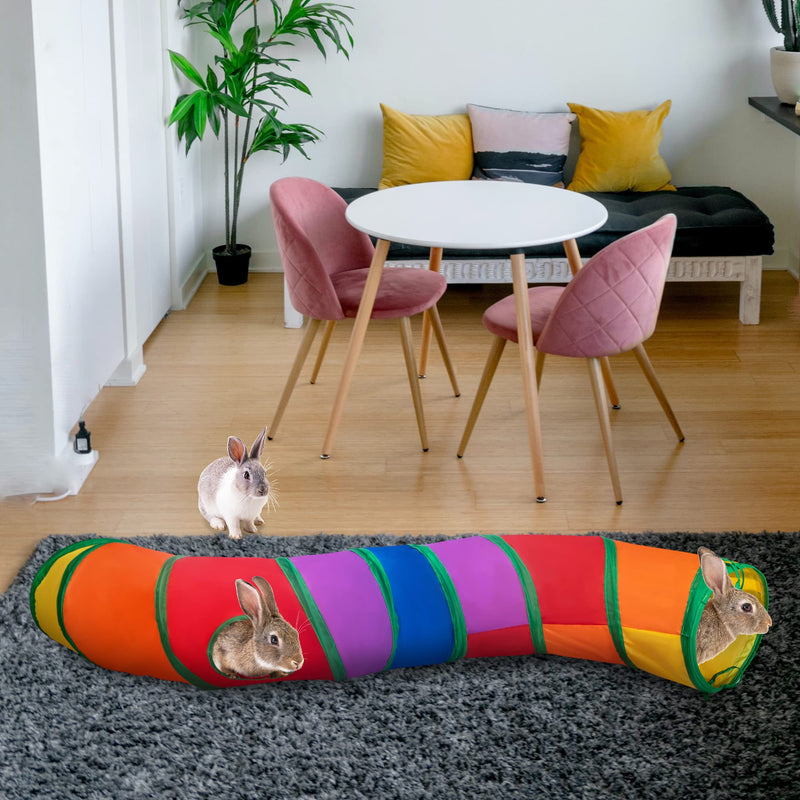 Rabbit Toys Tunnel Pet Toys Small Animal Activity Tunnels Tubes for Rabbits Bunny Dwarf Guinea Pigs Kitty Puppies Crinkle Collapsible toys 11 - PawsPlanet Australia