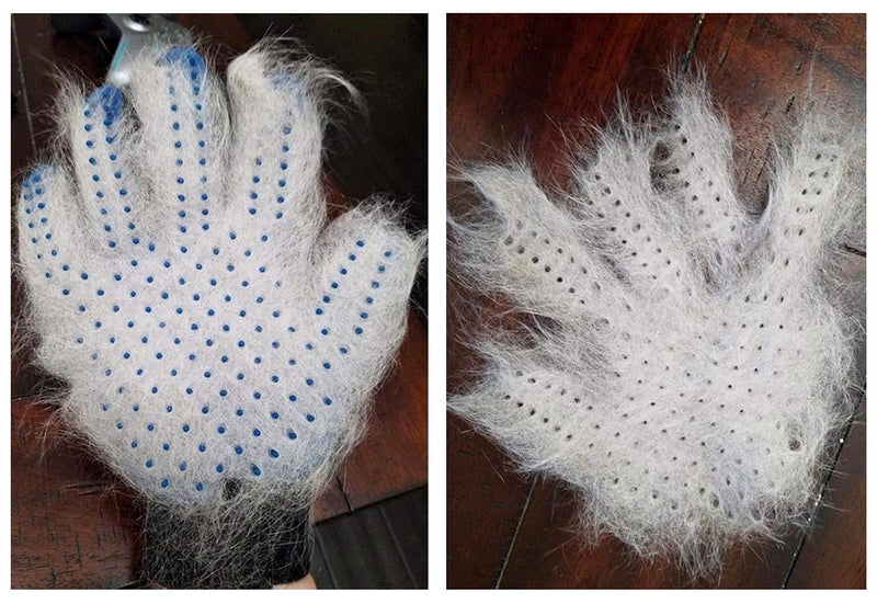 [Australia] - Pet Grooming Gloves [Upgrade Version] - Gentle Deshedding Brush Glove - Efficient Pet Hair Remover Mitt - Enhanced Five Finger Design - Perfect for Dog & Cat with Long & Short Fur - 1 Piece 