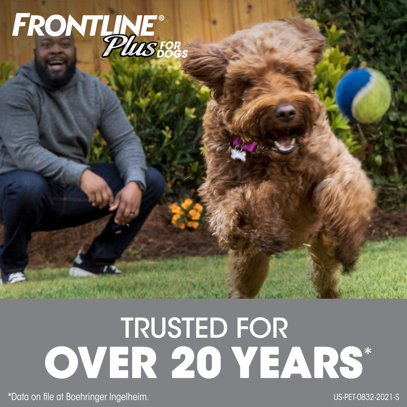 FRONTLINE Plus Flea and Tick Treatment for Dogs (Large Dog, 45-88 Pounds) 3 Count - PawsPlanet Australia