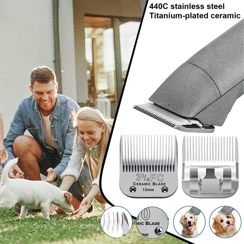 BESTBOMG Pet Cutting Blades Shaving Head Compatible with Oster Animal Clipper, Removable Stainless Steel Ceramic Blade Compatible with Wahl Clipper Compatible with Andis Dog Clipper (3FC) - PawsPlanet Australia