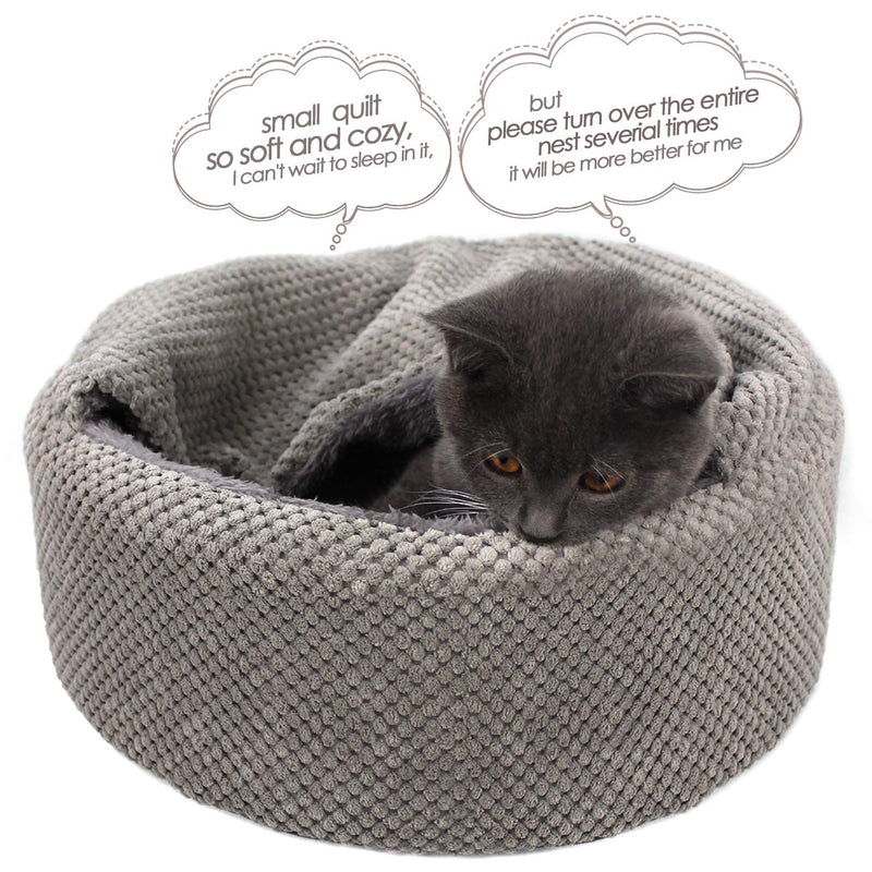 [Australia] - Winsterch Washable Warming Cat Bed House, Round Soft Cat Beds,Pet Sofa Kitten Bed, Small Cat Pet Beds 12.59 x 12.59 x 5.91 in 