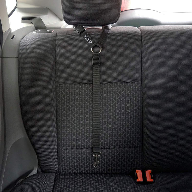[Australia] - NOBER Car Headrest Restraint Leashes for Dog 2 Pack Black 