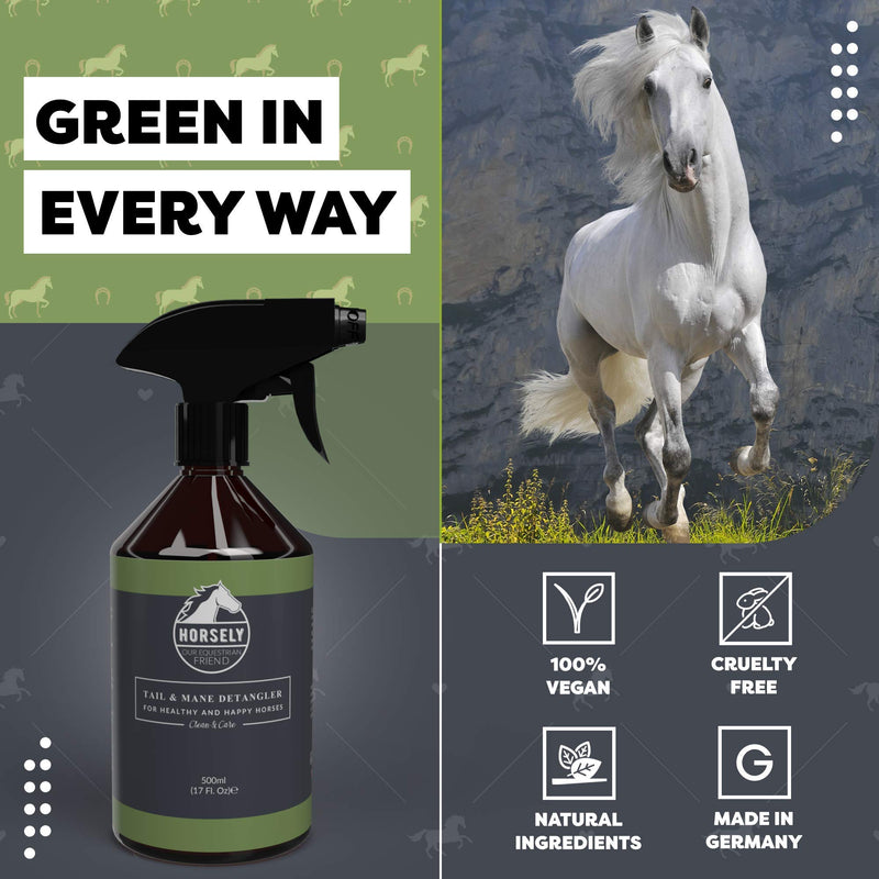 Tail and Mane Detangler by Horsely I 500 ml I Horse Shine Spray I Soothing Lotion with Conditioning Properties I Alternative to Horse Body Spray and Dry Shampoo I All Natural Ingredients - PawsPlanet Australia