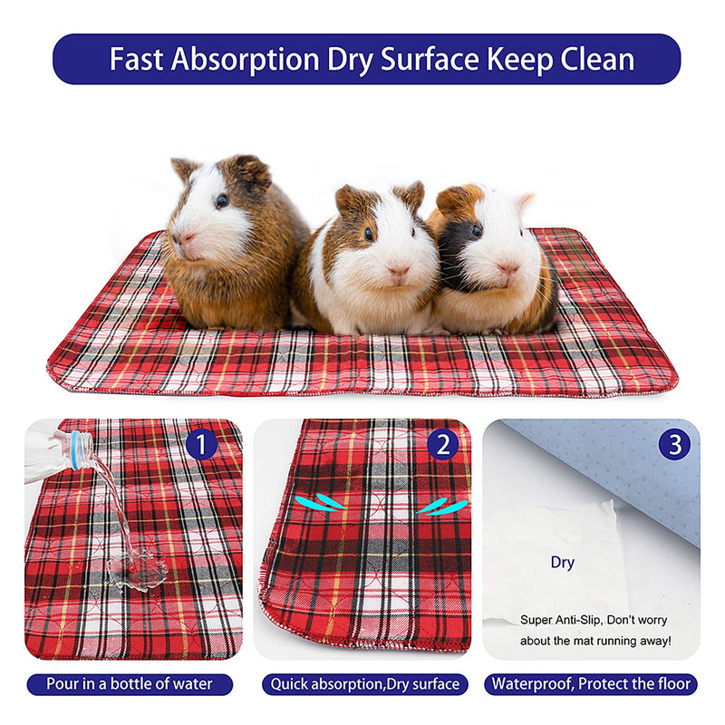 bilkoivn Guinea Pig Bedding Guinea Pig Cage Liners Waterproof Anti Slip WashableReusable Fast Absorbent Pee Pads， for All Small Animals 12" * 12" - PawsPlanet Australia