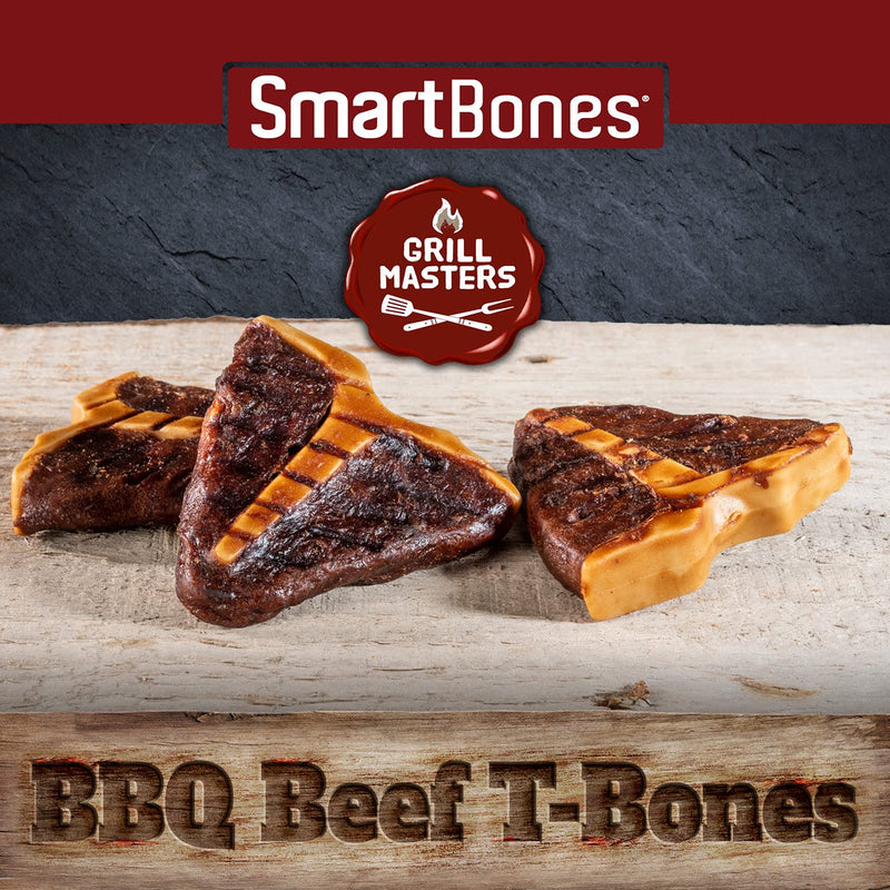 SmartBones BBQ Beef T-Bones Grill Masters Rawhide-Free Chewy Treats for Dogs, Barbecue Flavour, Made With Tasty Beef - PawsPlanet Australia