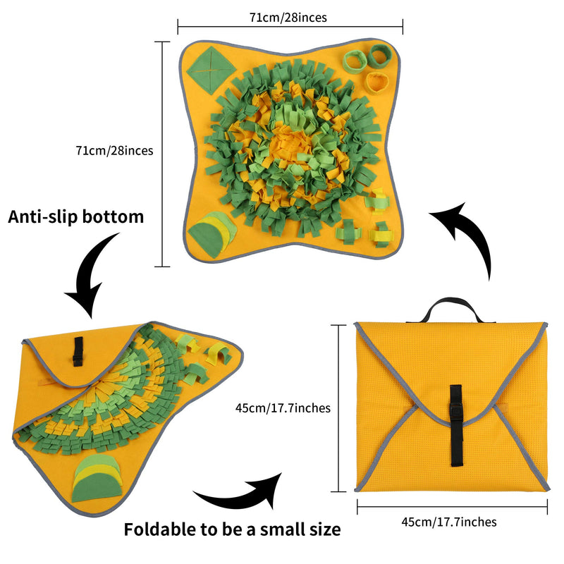 Aumket Snuffle Mat for Dogs,Interactive Food IQ Toy, Dog Training Pad to Encourages Natural Foraging Skills and Release Stress (Yellow-Green) Yellow-Green - PawsPlanet Australia