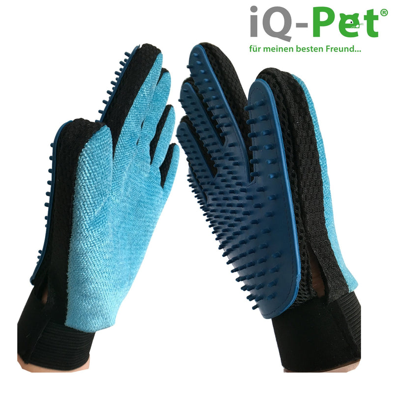 iQ-Pet grooming glove | 2 sides: rubber + microfiber - PawsPlanet Australia