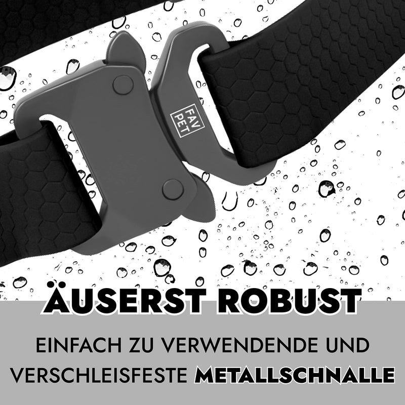 FAVPET Waterproof Biothane Dog Collar Adjustable, Colorful Dog Collars with Cobra Buckle and QR Code Pendant, Dog Collar Large Dogs, Small Dog Collar, Puppy Collars (Black, S) Black - PawsPlanet Australia