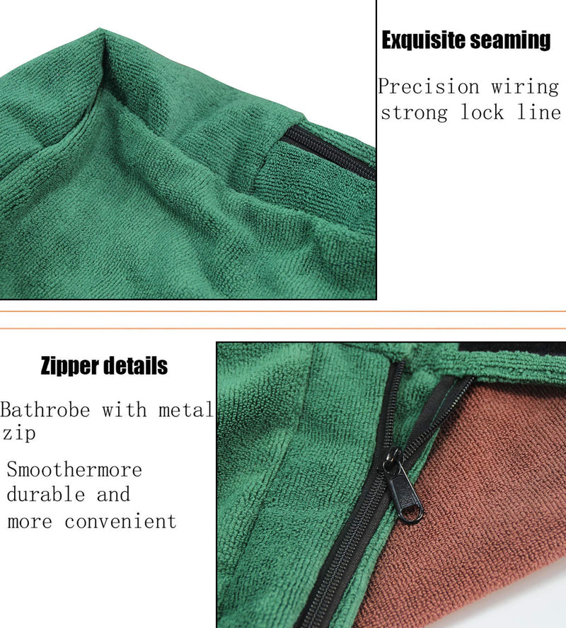 Geyecete Premium Microfiber dog towel bag Dog Drying Bag with Loop Neck Strap,dog bag towel for Large,Medium,Small Dogs-Green-XS X-Small Green - PawsPlanet Australia