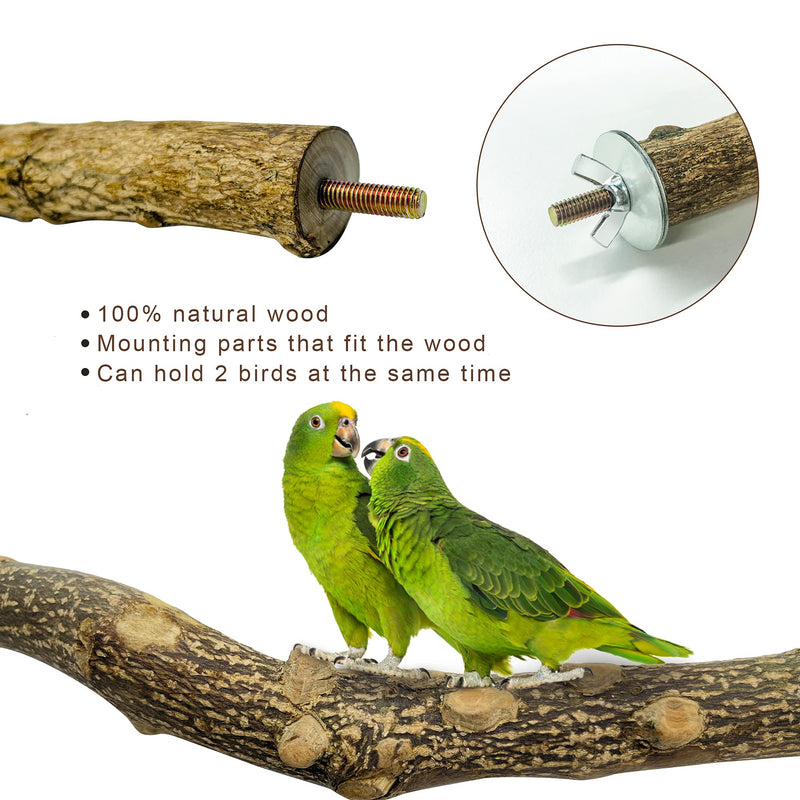 Lopbraa 9.84inch Bird Perch Stand Parrot Perches Natural Wood Cage Perch Platform Stand for Small Birds Parrots Parakeets Cockatiels Conures Cages Accessories 5 PCS - PawsPlanet Australia