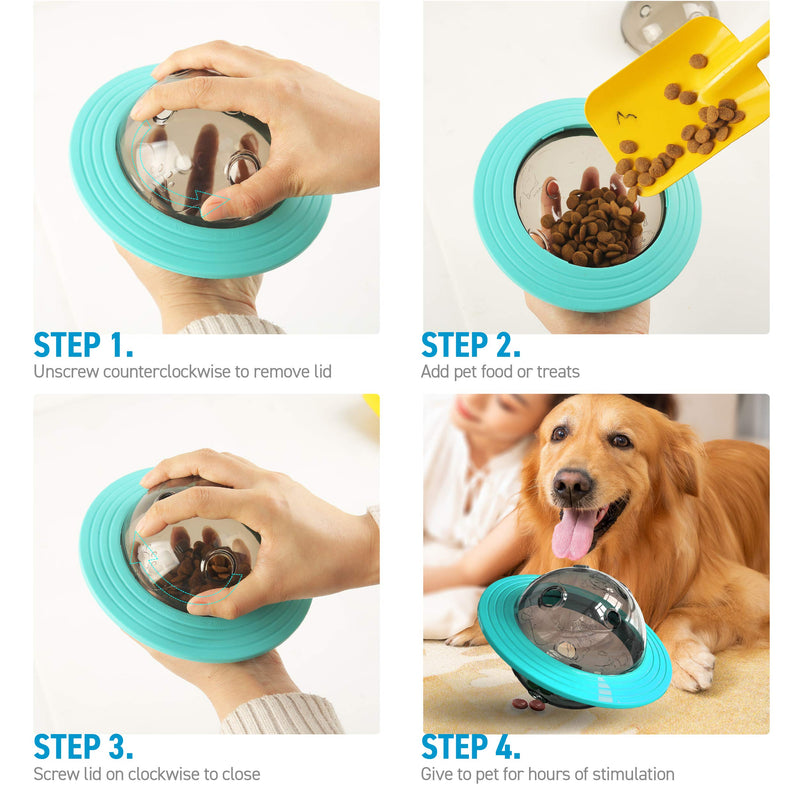 ANYPET Dog Planet Interactive Toy Puzzle IQ Treat Ball, Food Dispensing Chew Toys for Medium to Large Dogs Blue - PawsPlanet Australia