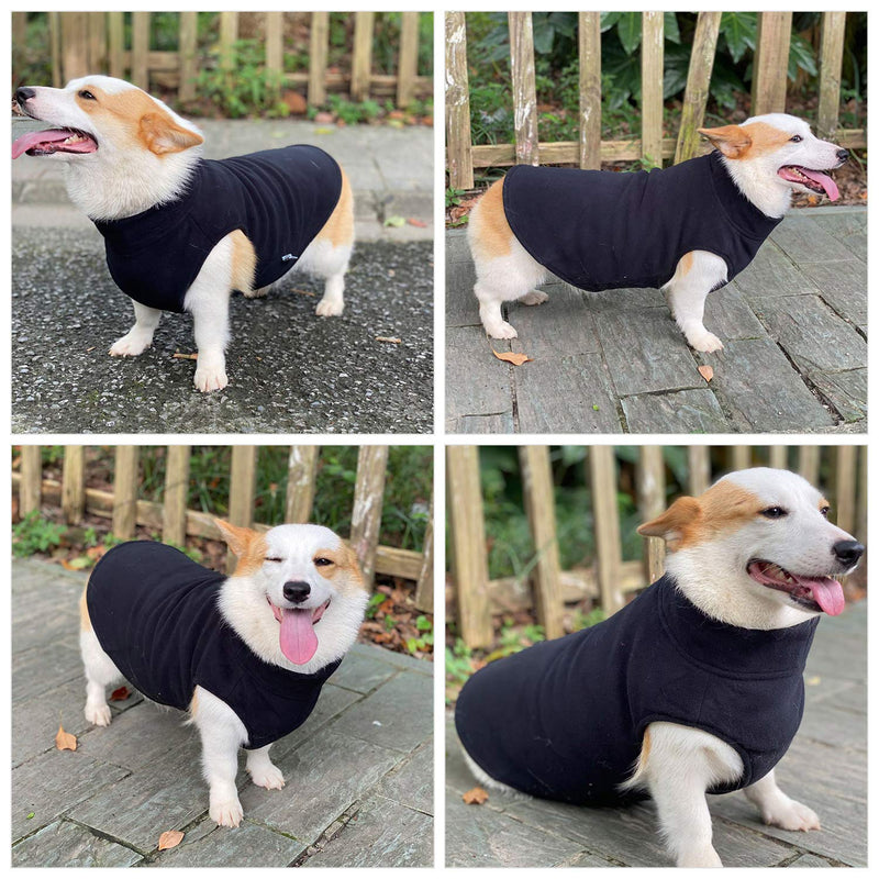 Dog Winter Vest Warm Breathable Dog Polar Fleece Vest Jacket, Lightweight Round Neck Winter Coat with Leash Neck Hole for Small Medium Large Dogs Black XS XS (Small Dog -6lbs) - PawsPlanet Australia