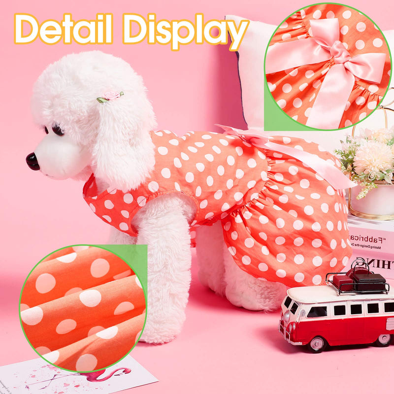 3 Pieces Cute Ribbon Dog Dress for Small Medium Dogs Puppy Shirts Dog Clothes Pet Apparel for Cats in Wedding Holiday Christmas New Year Spring Summer (Dot, Camouflage, Watermelon,S) Dot, Camouflage, Watermelon - PawsPlanet Australia