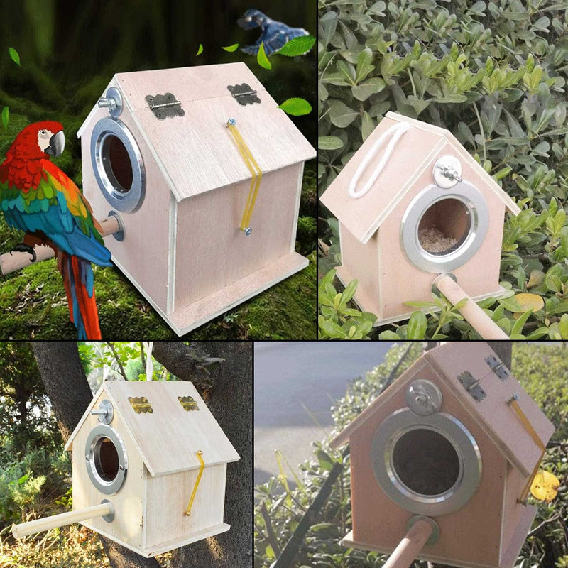 kathson Parakeet Nest Box Bird Nesting House Parrot Wood Breeding Mating Box Parrots Aviary Cage Box for Lovebirds Cockatiel Budgie Finch Conure Parrotlets 6.9''*5.7''*7.7'' - PawsPlanet Australia