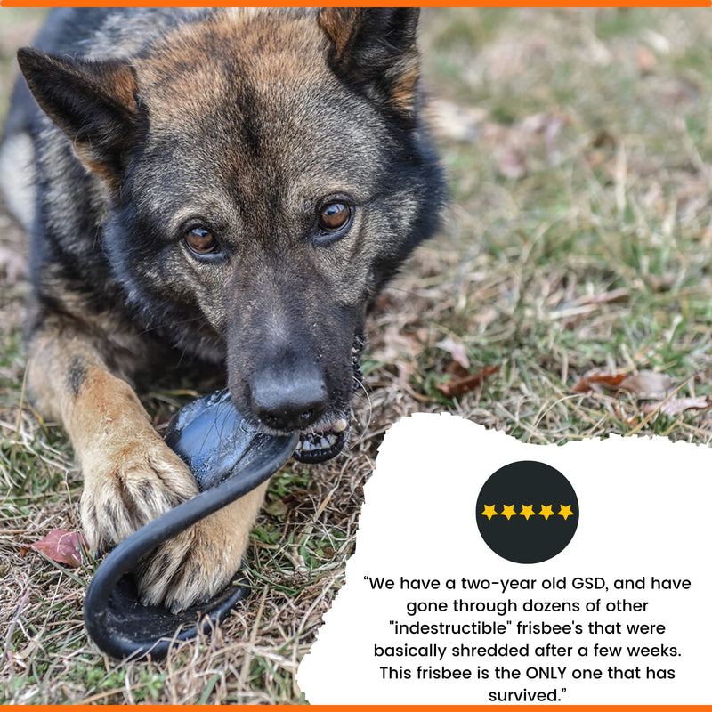 Monster K9 Dog Toys - Ultra Durable Flying Disc - Lifetime Replacement Guarantee - Made in USA - Medium/Large Dogs - Aggressive Chewers Basic - PawsPlanet Australia