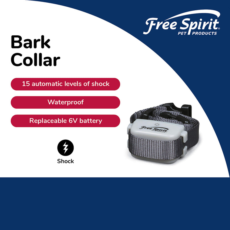 [Australia] - Free Spirit Bark Collar - Waterproof Bark Control Collar for Dogs - 15 Levels of Shock - Automatically Adjusts Levels 