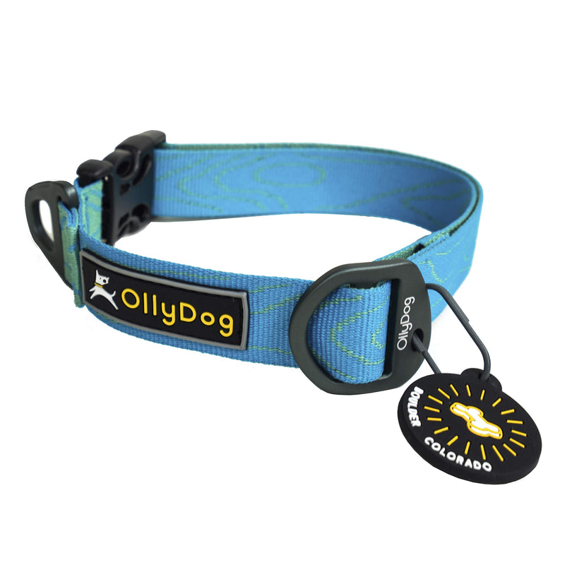 [Australia] - OllyDog Flagstaff Dog Collar, Sky Bark, Large 