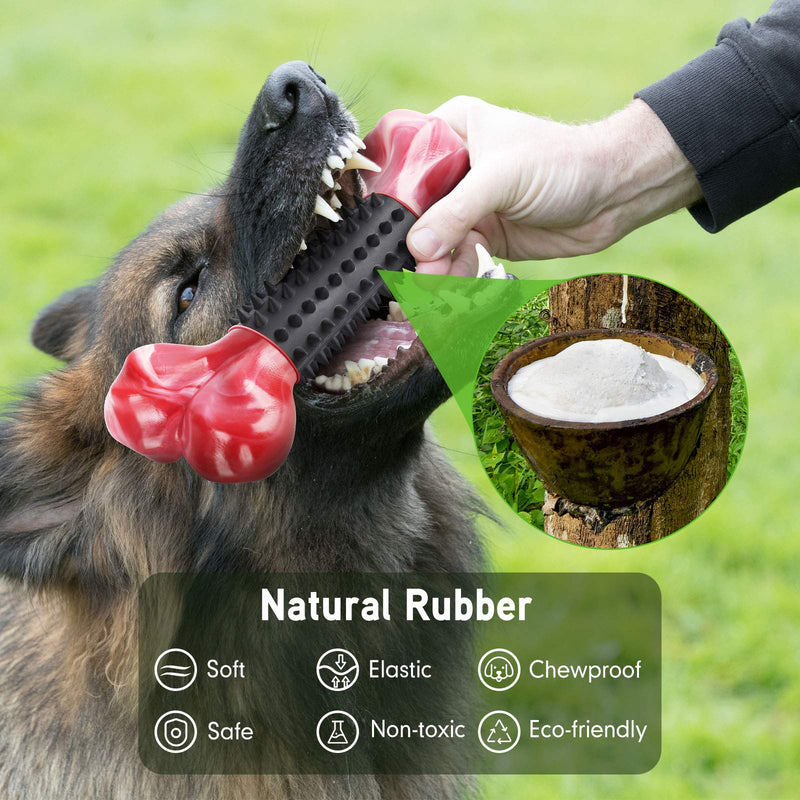 Dog Toys for Aggressive Chewers Large Medium Breed, Apasiri Dog Chew Toys, Dog Bones Made with Natural Rubber and Nylon, Large Dog Toys, Puppy Chew Toys Teething Toys Indestructible Durable Tough Medium & Large Black-Bacon Flavor - PawsPlanet Australia