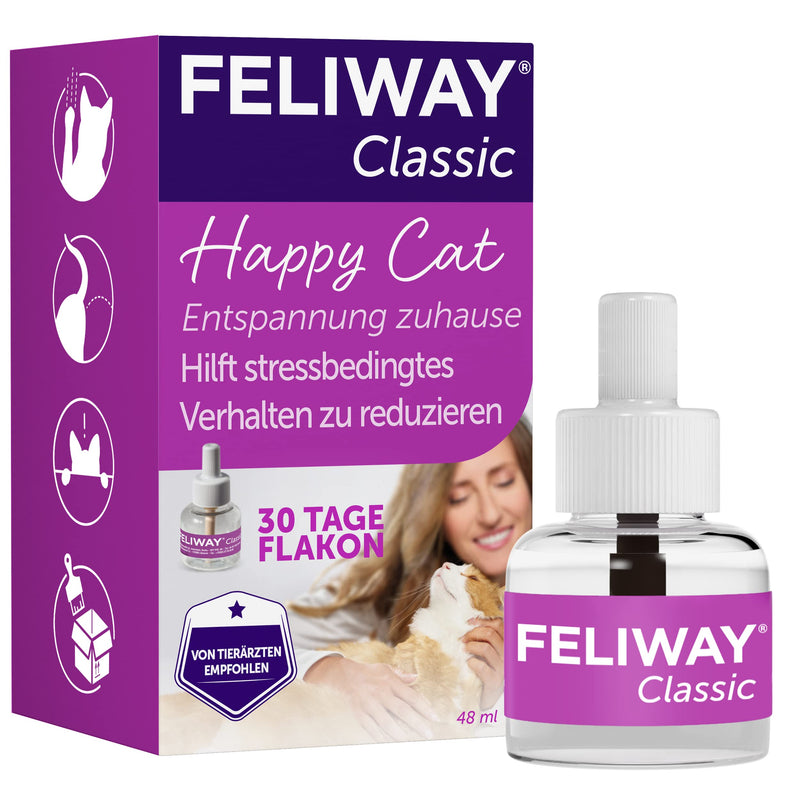 FELIWAY Classic refill bottle for cats | Pheromones to reduce urine marking, scratching or hiding | improves the relationship with your cat | 48ml clear - PawsPlanet Australia