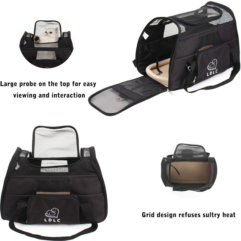 DAWOO Cat Carrier Airline-Approved Travel Pet Carrier,Dog Carrier,Suitable for Small and Medium-Sized Cats and Dogs Black - PawsPlanet Australia