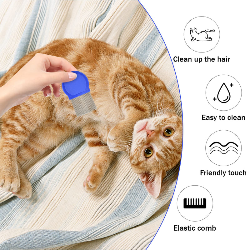 Pack of 6 flea combs for cats and dogs, flea comb for removing fleas, pet comb, lice comb, dust comb, combs for removing fleas, mites, ticks, biting pests, crusts, blue - PawsPlanet Australia
