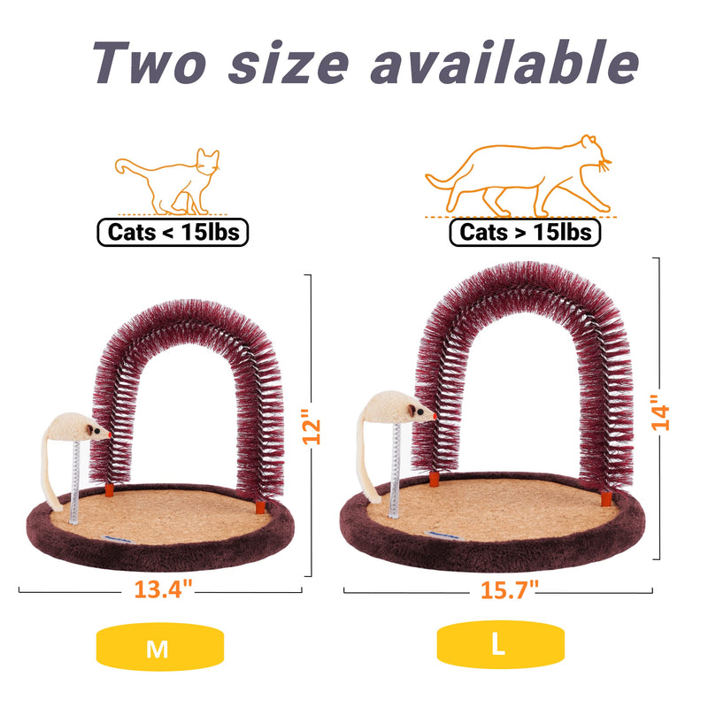 Happi N Pets Scratching Post Self Grooming Device Cat Massager Cat Hair Brush for Grooming with Heavy Duty Cat Scratching Pad and Catnip Interactive Mouse Toy for Kittens - PawsPlanet Australia
