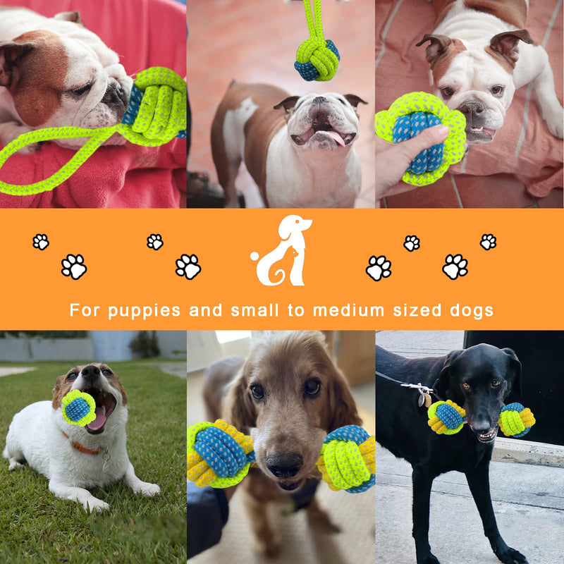LONNEY Dog Toys Small Dogs Pack of 7, Puppy Toys Dog Toys Dog Toys Puppy Rope Dogs Toys Toys Natural Cotton & Non-Toxic Dogs Dental Care (Green) Green - PawsPlanet Australia