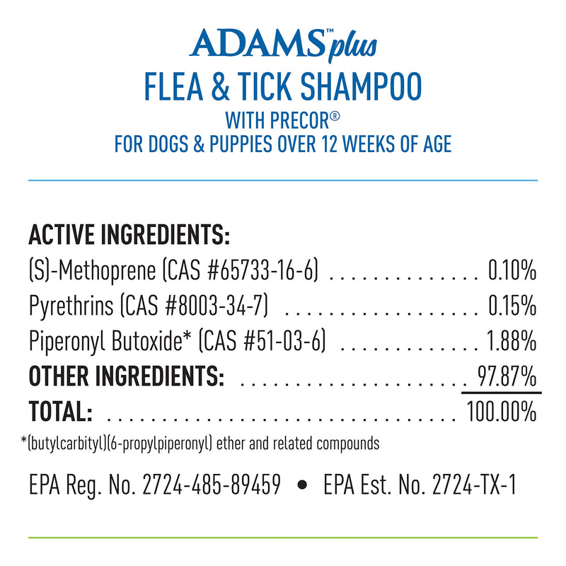 Adams Plus Flea and Tick Shampoo with Precor for Cats and Dogs, 24 Ounces - PawsPlanet Australia