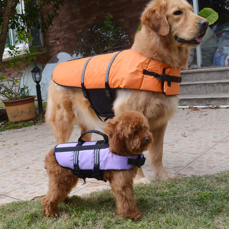 Lovelonglong Pet Clothing Dog Lifejacket Life Jackets for Large Medium Small Dogs Swimming Safe Boating Coat Dog Swim Protect Outwear XS (Rec.5-8 Pounds) Orange - PawsPlanet Australia