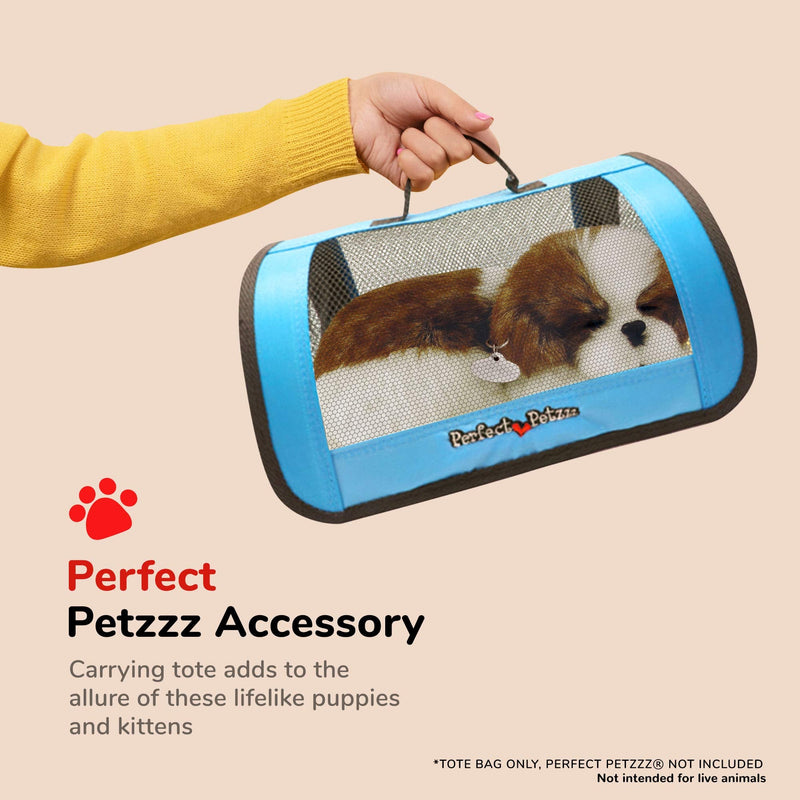 Perfect Petzzz Tote for Lifelike Stuffed Interactive Pet Dogs and Cats, Nylon and Mesh Toy Carrier for Pet Animals, Zippered Carrying Case Accessory (Blue) Accessories Blue - PawsPlanet Australia