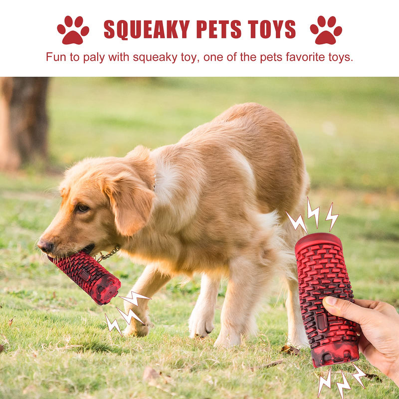 Dog Toys for Large Dogs Aggressive chewers Tough Rubber chew Toys Good for Training and Teething Unique Shape Design Durable Squeaky Dog Toys Perfect for Medium and Large Breed（Castle） Black red - PawsPlanet Australia