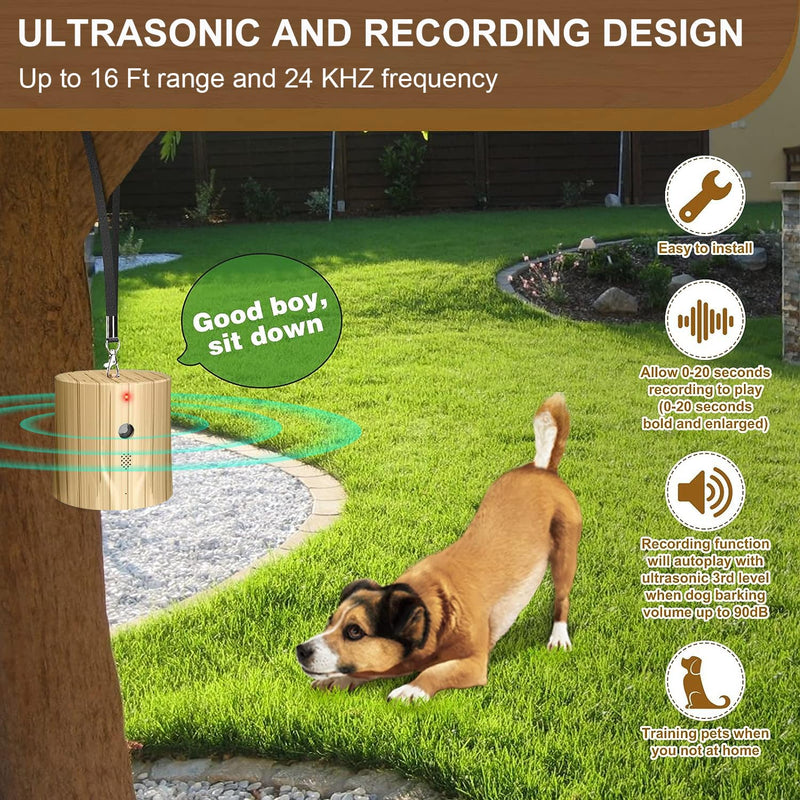Anti-bark device, ultrasonic dog repeller trainer device, stop bark anti-barking agent with recording playback, safe effective dog barking deterrent outdoor for large medium small dogs - PawsPlanet Australia