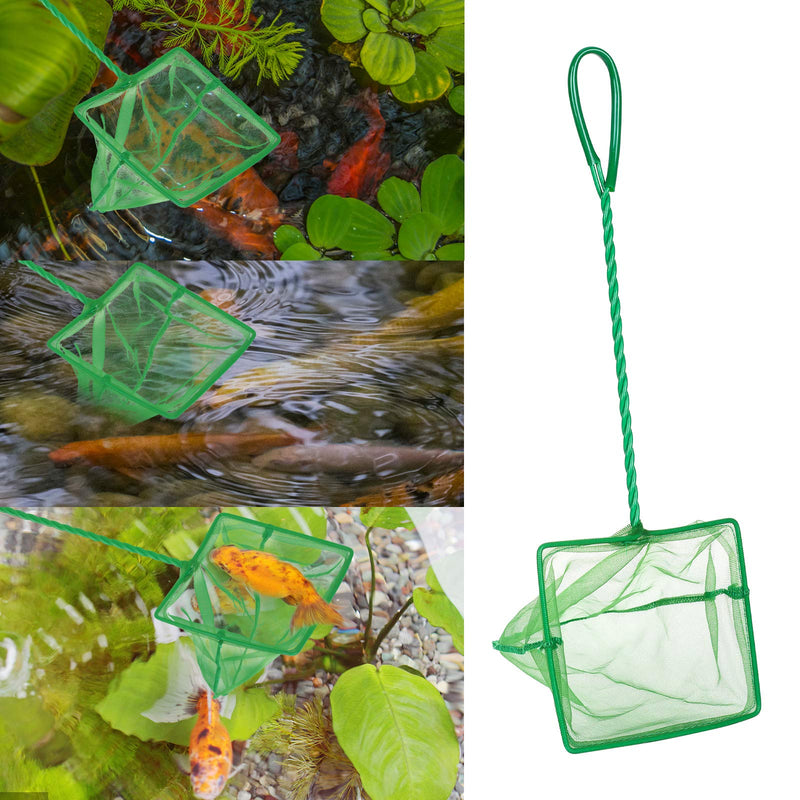 [Australia] - 3 PCS Aquarium Fish Net Fine Quick Catch Mesh Nylon Fishing Catch Nets Green with Plastic Handle Green (3in, 4in, 6in) 