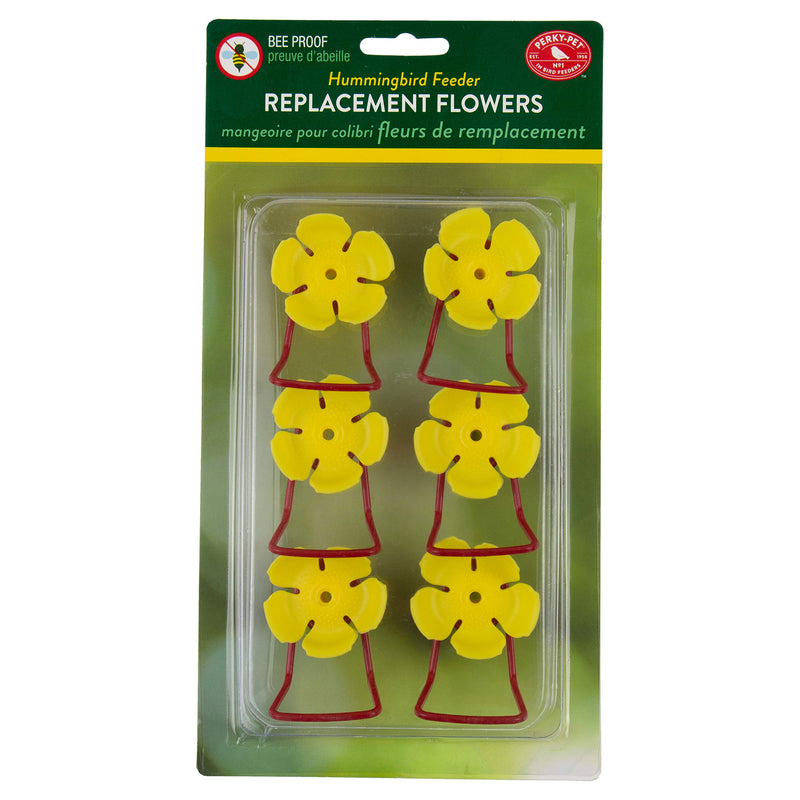 Perky-Pet 91YF Replacement Yellow Hollyhock Flower Ports & Perches-6Pk - PawsPlanet Australia