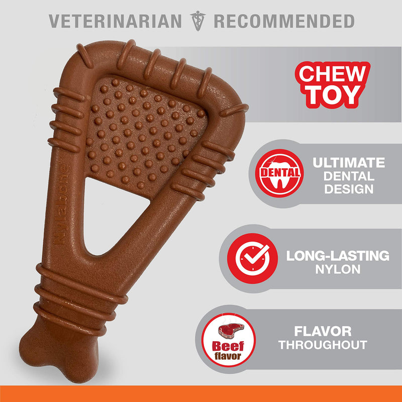 NEW Power Chew Toys from NYLABONE I Sm/Med/Lg Dog Chew Toys for Adult Dog Tough Chewers Arch Beef Large/Giant (1 Count) - PawsPlanet Australia