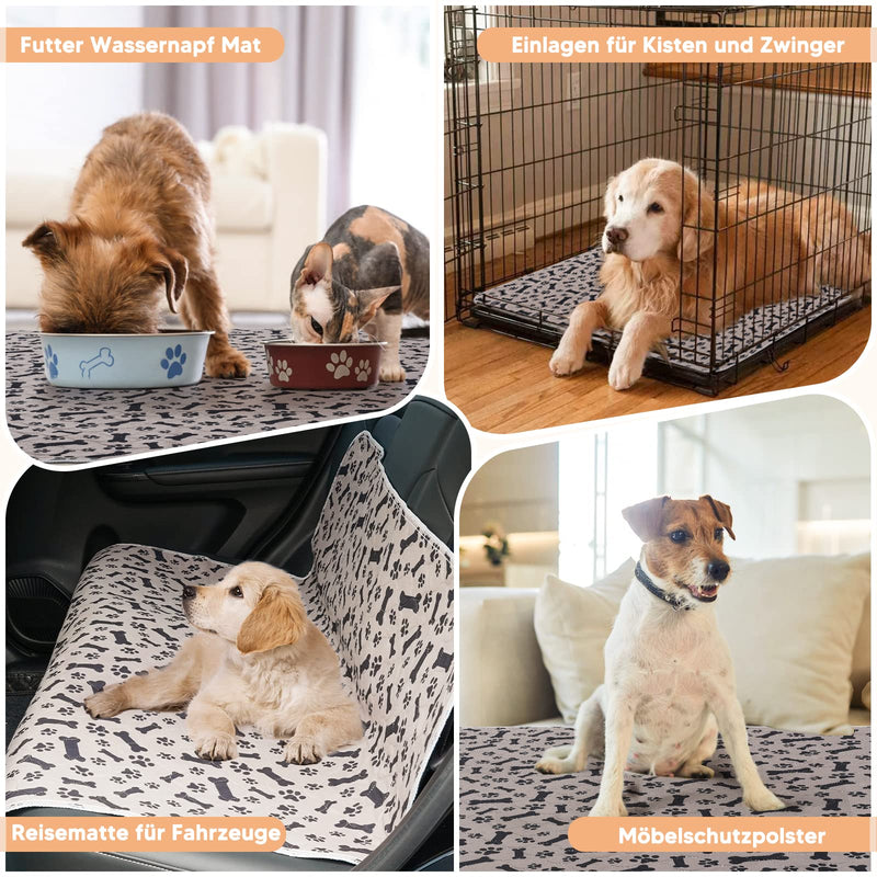 Snagle Paw Washable Pet Urine Pad, Set of 2 45*60cm Reusable Pet Training Pads, Non-Slip PIPI Pads, Quick Absorbing Puppy Pad Mat for Dogs, Guinea Pigs, Cats 45*60cm (2 PCS)-Beige - PawsPlanet Australia