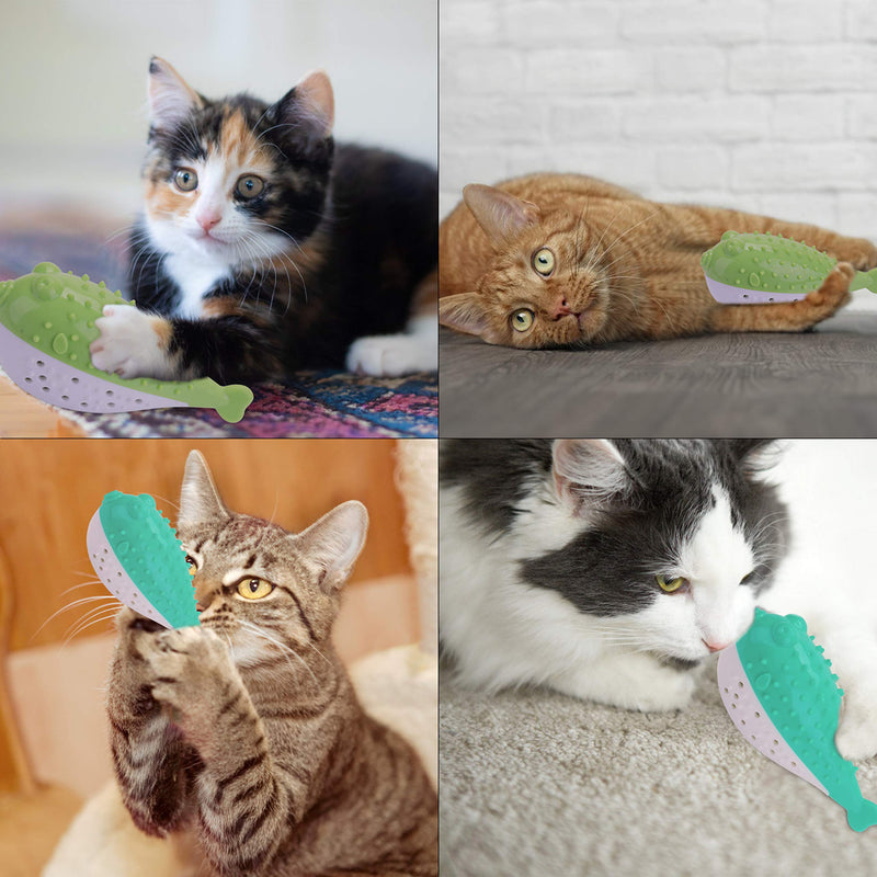 EKKONG Cat Catnip Toys, Interactive Cat Toys, Kitten Chew Toys for Teeth Cleaning Dental Care, Perfect for Biting, Kicking and Chewing (2 PCS) - PawsPlanet Australia