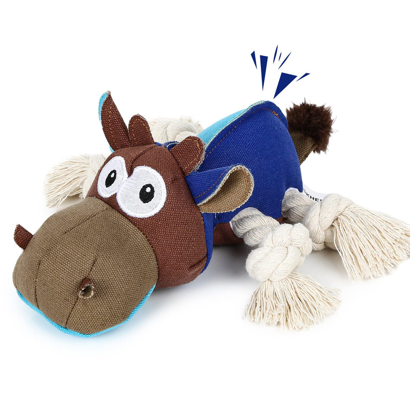 IOKHEIRA dog toy, tug of war dog toy (dark brown, cow) dark brown - PawsPlanet Australia