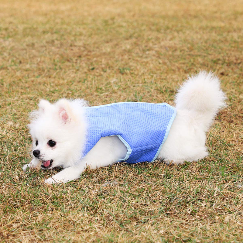 UKCOCO Pet Cooling Vest Jacket, Dog Ice-cooling Harness Coats, Pet Cooler Vest with Magic Tape for Puppies Dogs - Size M (Blue) - PawsPlanet Australia