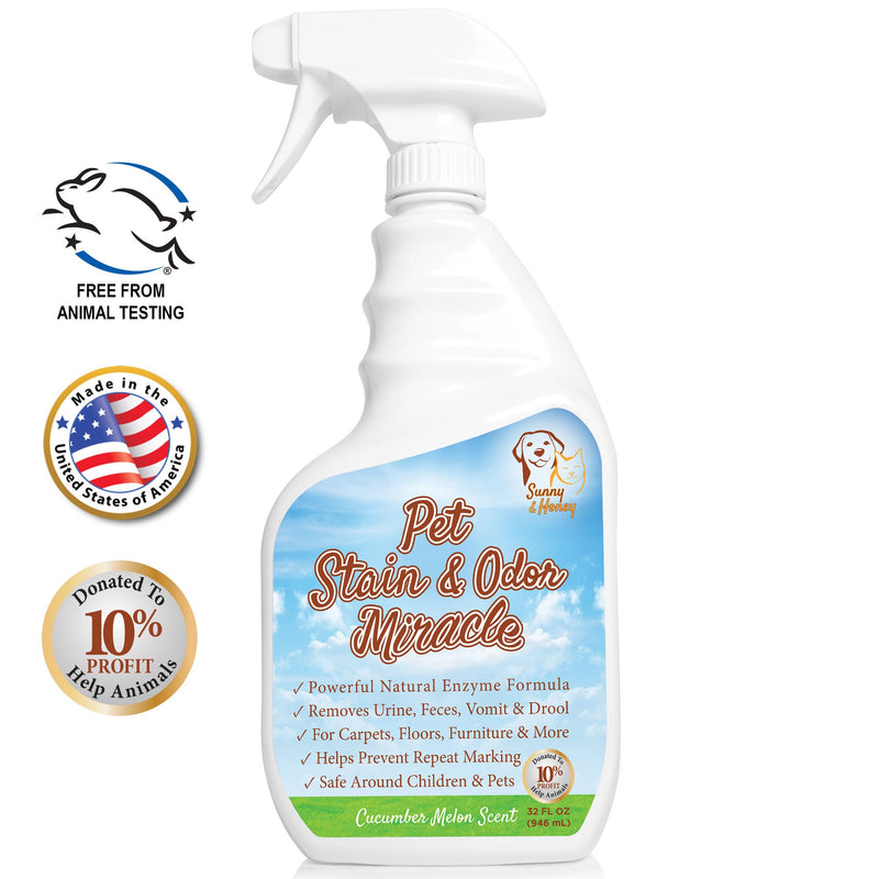 [Australia] - Pet Stain & Odor Miracle - Enzyme Cleaner for Dog and Cat Urine, Feces, Vomit, Drool Spring Mint Scent 32 FL OZ 