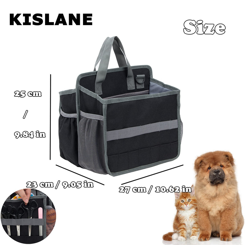 KISLANE Pet Grooming Carrying Bag for Outgoing, Shoulder Cat Grooming Tools Storage Bag, Travel Dog Grooming Supplies Organizer for Pets Grooming Kit and Dog Wash Shampoo Accessories(Bag Only) black - PawsPlanet Australia