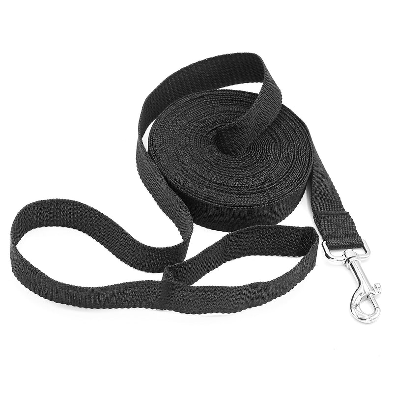 Dog Training Lead Leash Extra Long Line,10m Nylon Leash for Large Medium & Small Dogs Great for Pet Recall Training Obedience, Play, Running, Camping Backyard Strong lead with Metal Components (Black) Black - PawsPlanet Australia