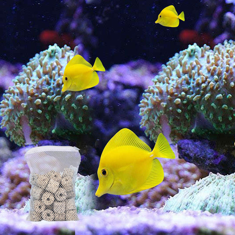 [Australia] - OSGP Aquarium Filter Bags 10 Pcs, Fish Tank Media Mesh Filter Reusable Bags with Plastic Zipper for Fish Tank Bio Balls, Pelletized Carbon and Ceramic Rings 