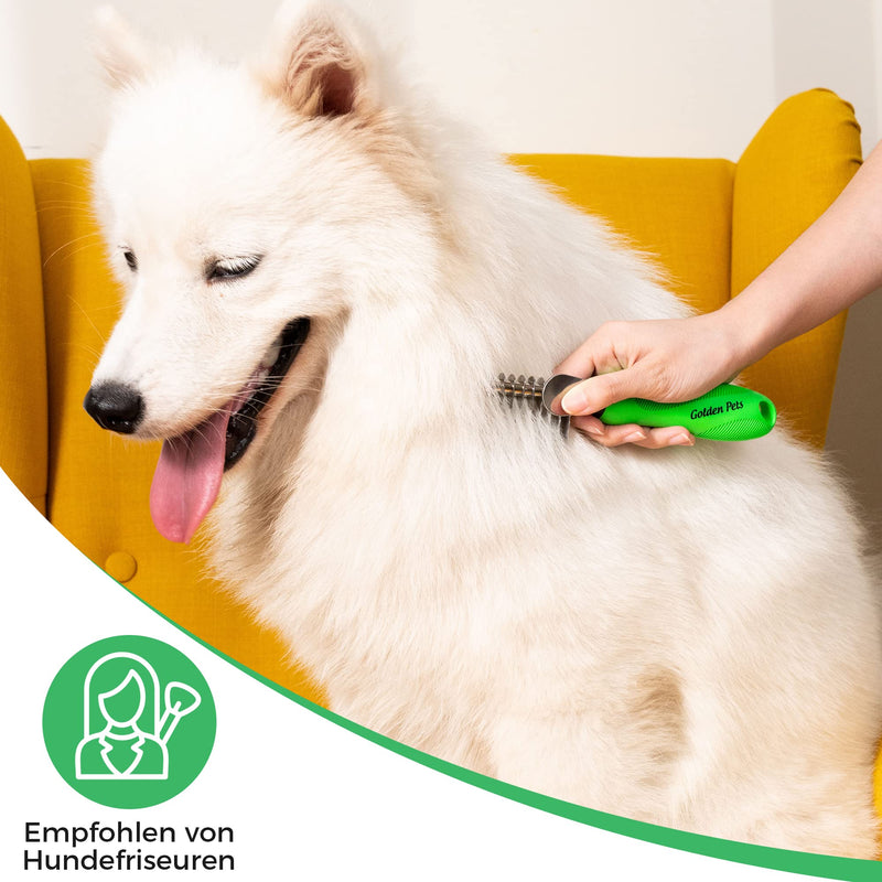 Golden Pets detangler comb I dog & cat brush suitable for medium to long hair I small - large animals I rounded teeth I + free care manual - PawsPlanet Australia