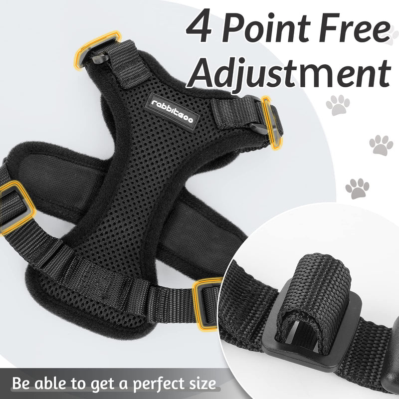 rabbitgoo Cat Harness and Leash for Walking, Escape Proof Soft Adjustable Vest Harnesses for Cats, Easy Control Breathable Reflective Strips Jacket XS Black - PawsPlanet Australia