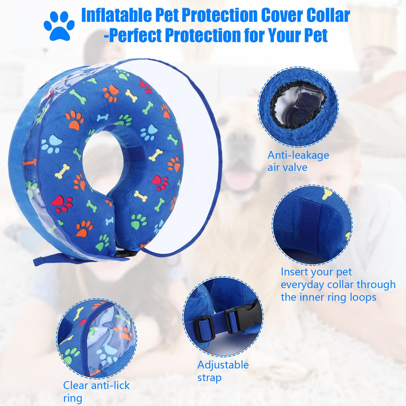 Brynnl Inflatable Recovery Dog Collar, Protective Collar for Dogs and Cats, Comfortable Donut Protective Neck Cone for Dogs with Adjustable Buckle, Large for Wound Recovery (M) M - PawsPlanet Australia