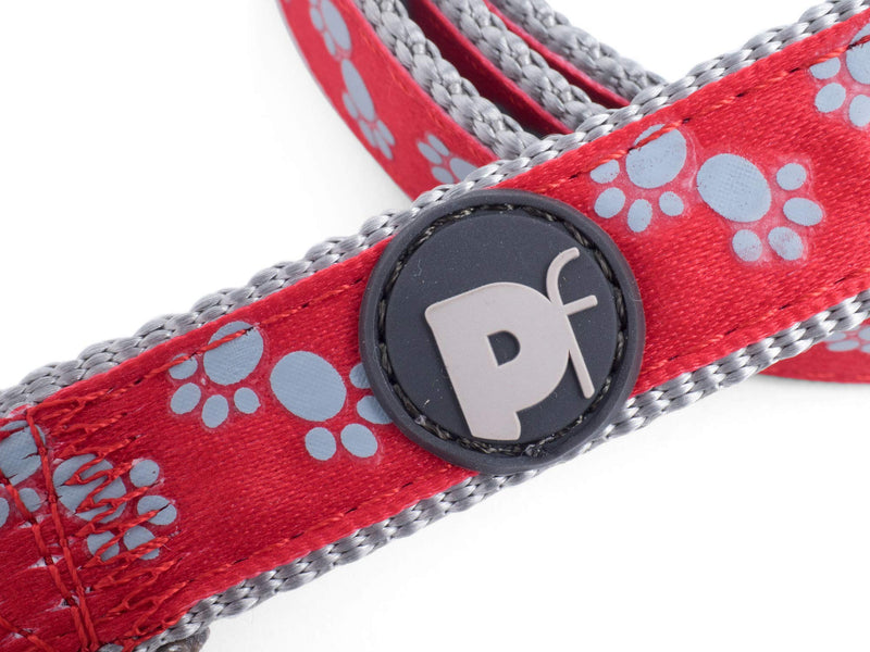 Petface Signature Padded Dog Lead, Medium, Reds Paws - PawsPlanet Australia