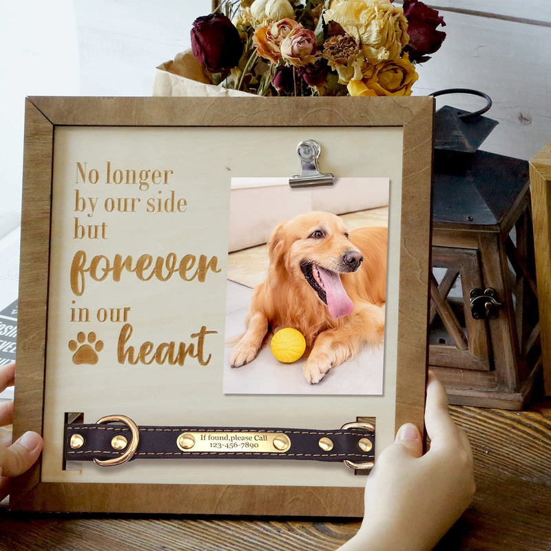 Niyewsor 4x6 Dog Memorial Picture Frame with Collar, Wooden Pet Picture Frame, Pet Keepsake Photo Frame for Loss of Dog - PawsPlanet Australia