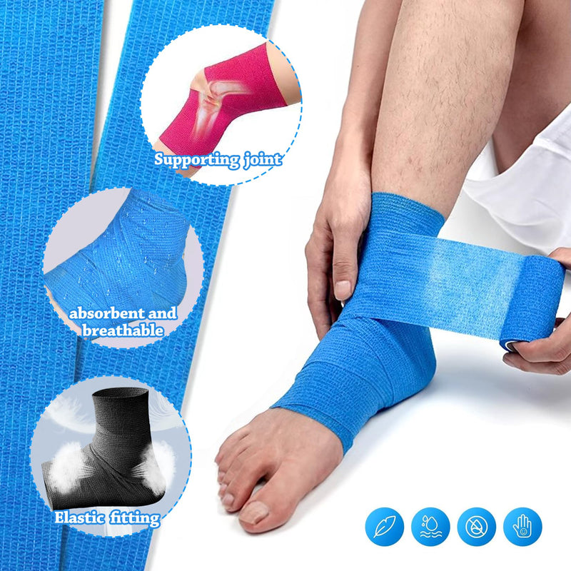 Self-adhesive bandage 12 rolls x 10 cm x 4.5 m air permeability bandage self-adhesive for first aid sports injuries wrist sprains protection for dogs self-adhesive bandage - PawsPlanet Australia