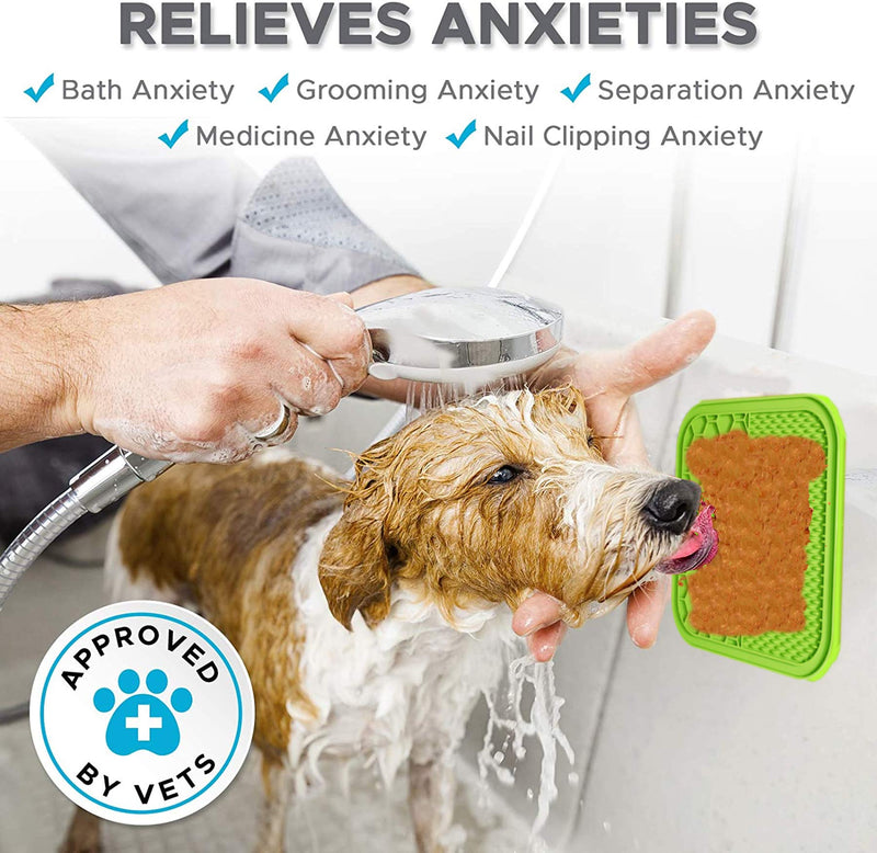 Lick Mat for Dogs 15x15 cm : Food-grade Silicone : Suction cups for grooming and showering : Slow Release Dog Feeding Mat : Use with Peanut Butter and treats - PawsPlanet Australia